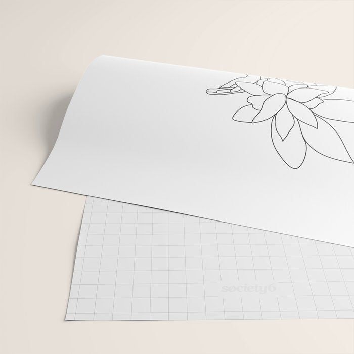 Minimal Line Art Woman with Tropical Leaves Wrapping Paper Gallery Image 2