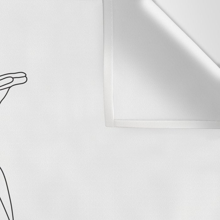 Minimal Line Art Woman with Tropical Leaves Wall Tapestry Gallery Image 3