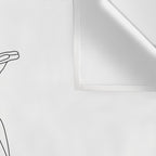 Minimal Line Art Woman with Tropical Leaves Wall Tapestry Gallery Image 3