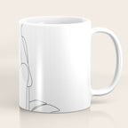 Minimal Line Art Woman with Tropical Leaves Coffee Mug Gallery Image 1