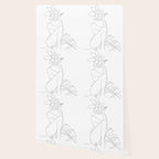 Minimal Line Art Woman with Tropical Leaves Wallpaper Gallery Image 2