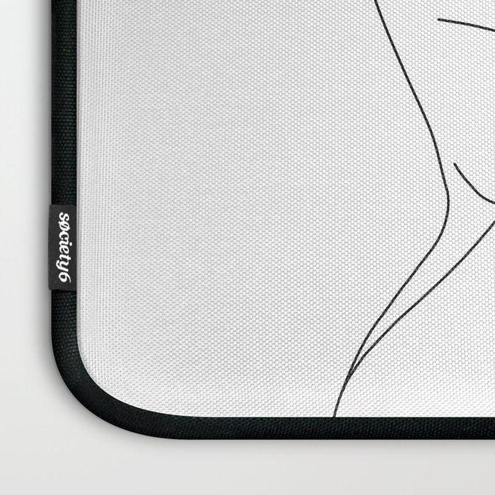 Minimal Line Art Woman with Tropical Leaves Laptop Sleeve Gallery Image 3