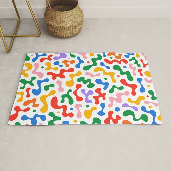 Abstract colorful organic liquid shape pattern Rug Gallery Image 1