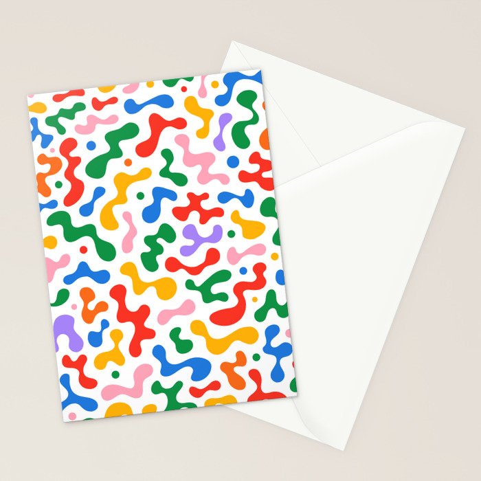 Abstract colorful organic liquid shape pattern Stationery Card Gallery Image 2