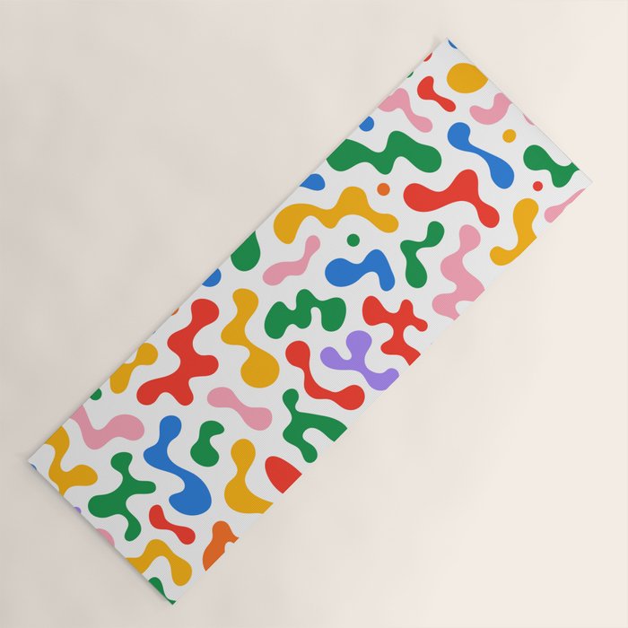 Abstract colorful organic liquid shape pattern Yoga Mat Gallery Image 1
