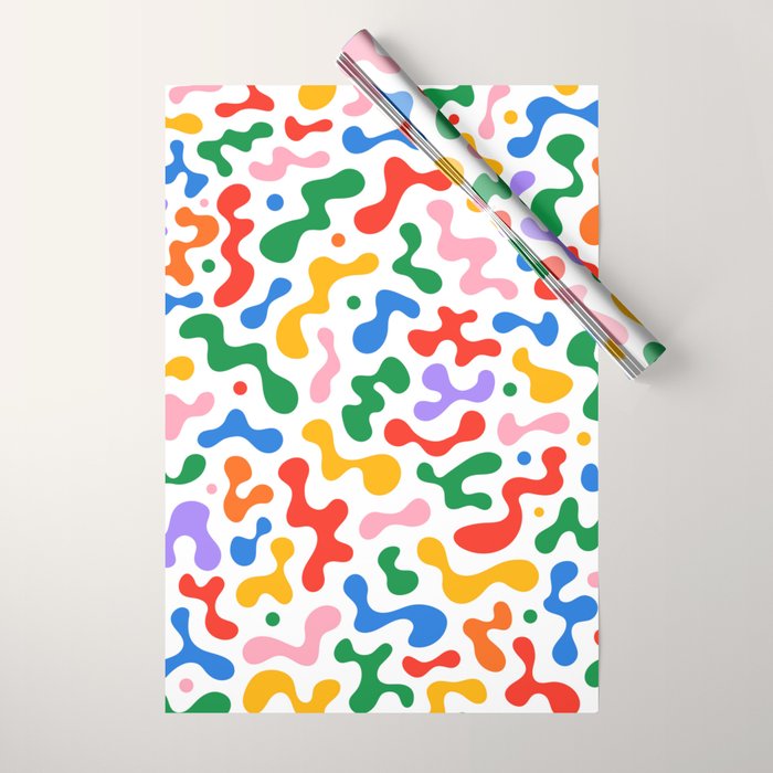 Abstract colorful organic liquid shape pattern Wrapping Paper Gallery Image 1