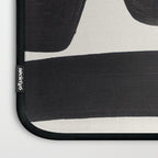 Mid Century Modern Minimalist Abstract Art Brush Strokes Black & White Ink Art Ancient Stripes Laptop Sleeve Gallery Image 3