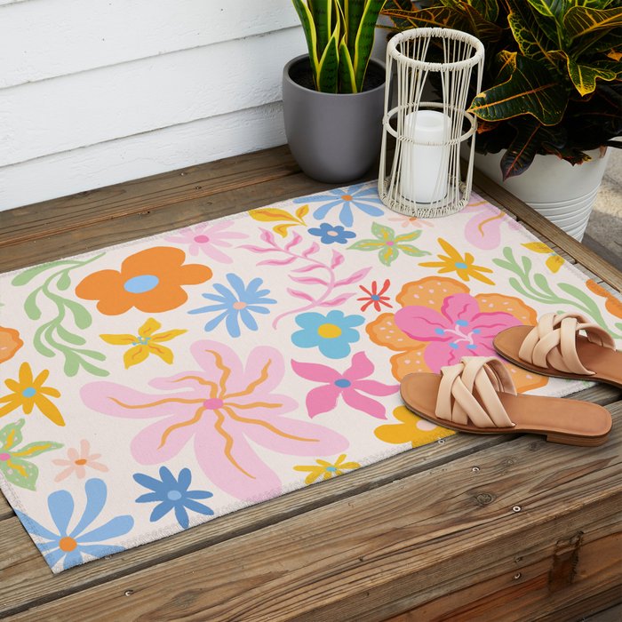 Candy Flowers Outdoor Rug Gallery Image 2