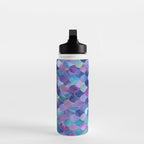 Mermaid Scales Art, Purple, Pink, Teal, Blue, Green Water Bottle Gallery Image 3