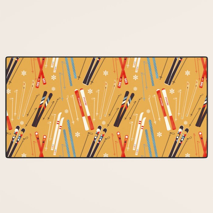 Bright Retro Ski Pattern Desk Mat Gallery Image 3