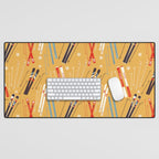 Bright Retro Ski Pattern Desk Mat Gallery Image 1