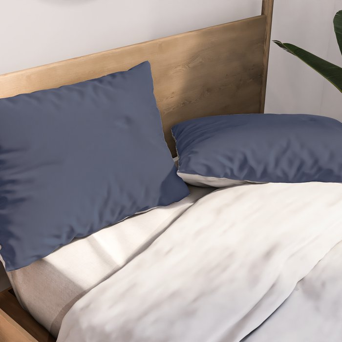 Solid Navy Blue Pillow Sham Gallery Image 2