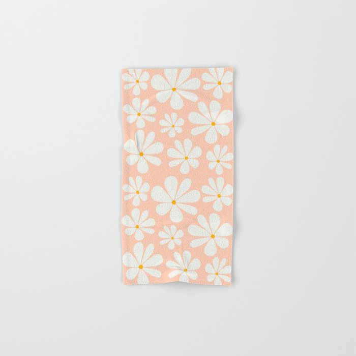 Retro Daisy Pattern - Peach Pink Towels Gallery Image 1