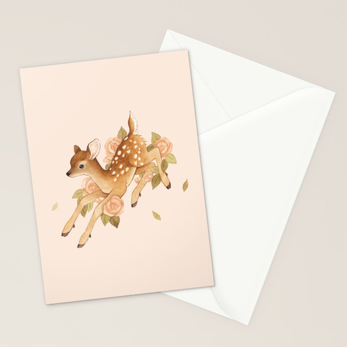 Hopping Fawn Stationery Card Gallery Image 2