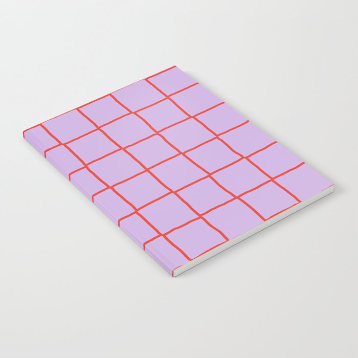 Red + Lavender Plaid Checker Notebook Gallery Image 1