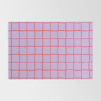 Red + Lavender Plaid Checker Rug Gallery Image 2