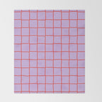 Red + Lavender Plaid Checker Throw Blanket Gallery Image 2