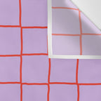 Red + Lavender Plaid Checker Wall Tapestry Gallery Image 3