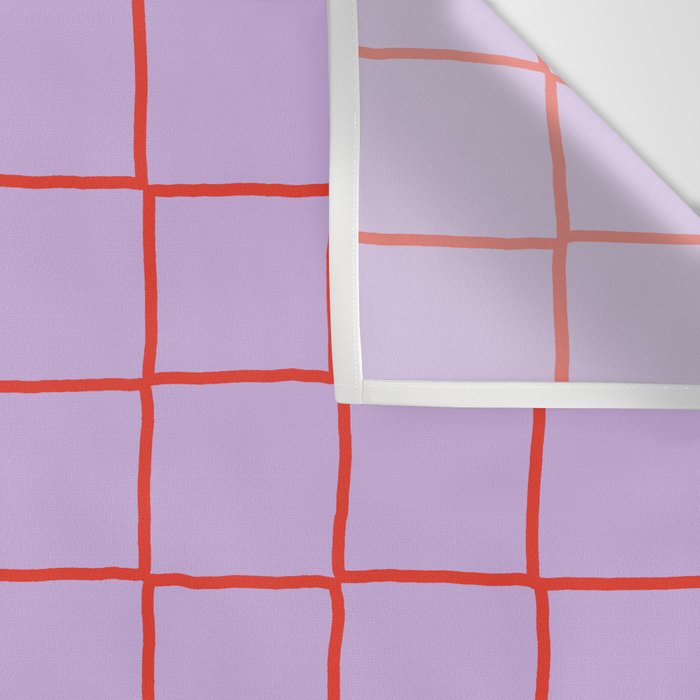 Red + Lavender Plaid Checker Wall Tapestry Gallery Image 3