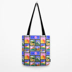 Colorful nature landscape post card stamp pattern Tote Bag Gallery Image 2