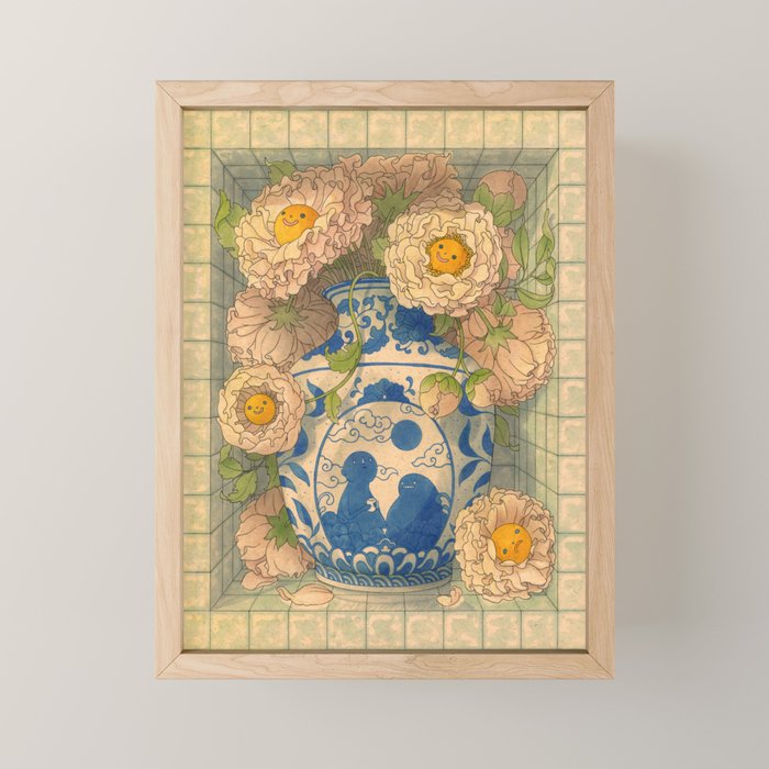Blue Porcelain Vase Mini Art Print Gallery Image 1