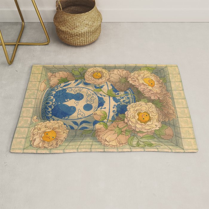 Blue Porcelain Vase Rug Gallery Image 1