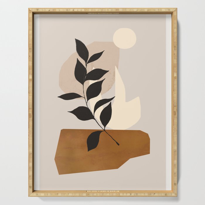 Abstract Art /Minimal Plant 114 Serving Tray Gallery Image 1