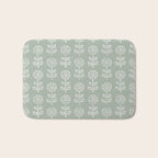 block print floral - sage Bath Mat Gallery Image 1