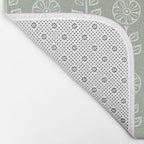 block print floral - sage Bath Mat Gallery Image 2