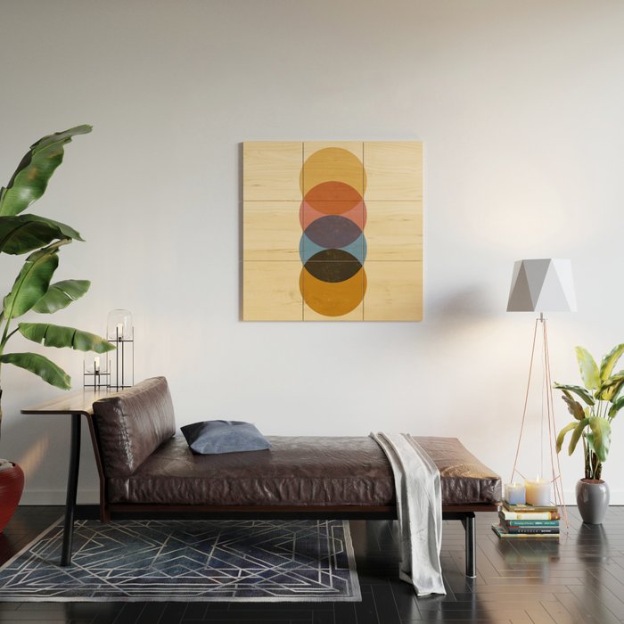 Abstraction_SUNRISE_SUNSET_CIRCLE_RISING_COLORFUL_POP_ART_0425A Wood Wall Art Gallery Image 2