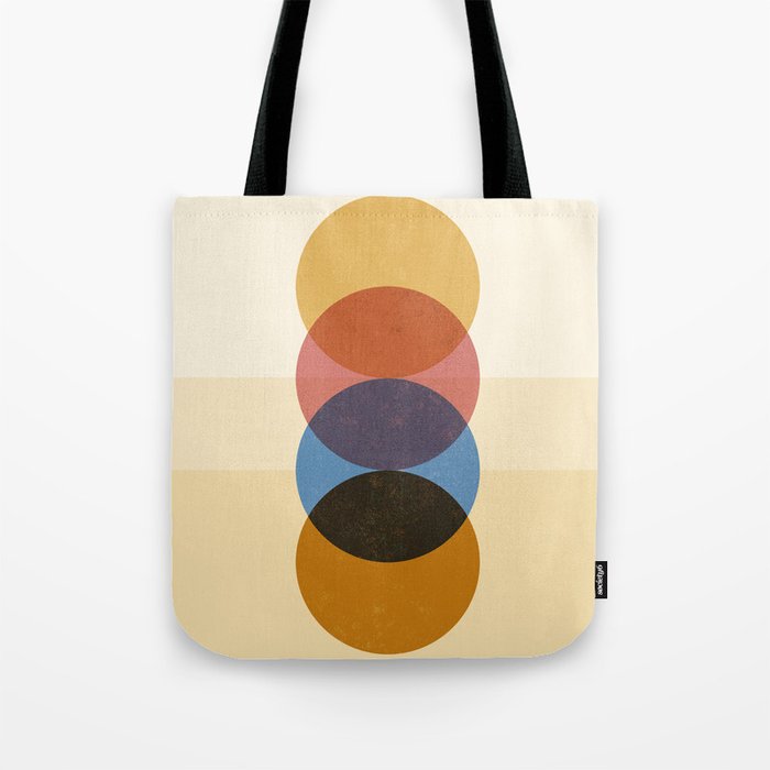 Abstraction_SUNRISE_SUNSET_CIRCLE_RISING_COLORFUL_POP_ART_0425A Tote Bag Gallery Image 1