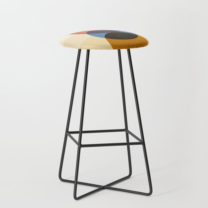 Abstraction_SUNRISE_SUNSET_CIRCLE_RISING_COLORFUL_POP_ART_0425A Stool Gallery Image 1