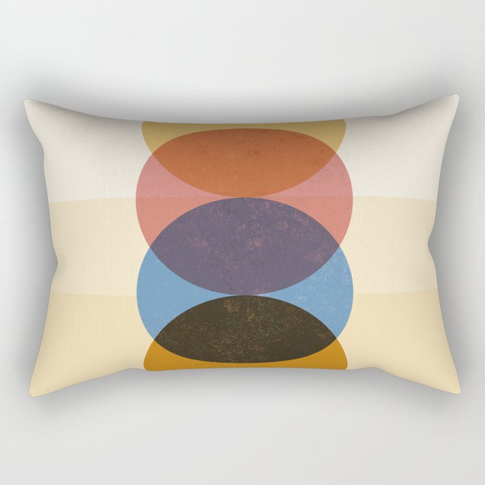 Abstraction_SUNRISE_SUNSET_CIRCLE_RISING_COLORFUL_POP_ART_0425A Rectangular Pillow Gallery Image 1