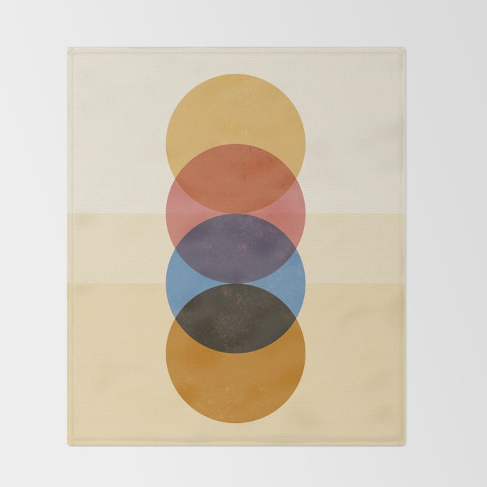 Abstraction_SUNRISE_SUNSET_CIRCLE_RISING_COLORFUL_POP_ART_0425A Throw Blanket Gallery Image 2