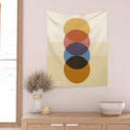 Abstraction_SUNRISE_SUNSET_CIRCLE_RISING_COLORFUL_POP_ART_0425A Wall Tapestry Gallery Image 2