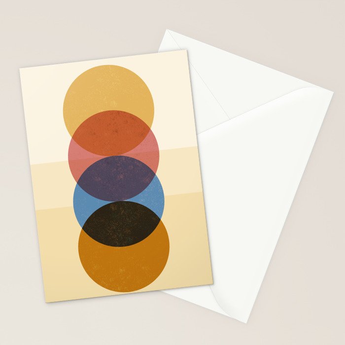 Abstraction_SUNRISE_SUNSET_CIRCLE_RISING_COLORFUL_POP_ART_0425A Stationery Card Gallery Image 2