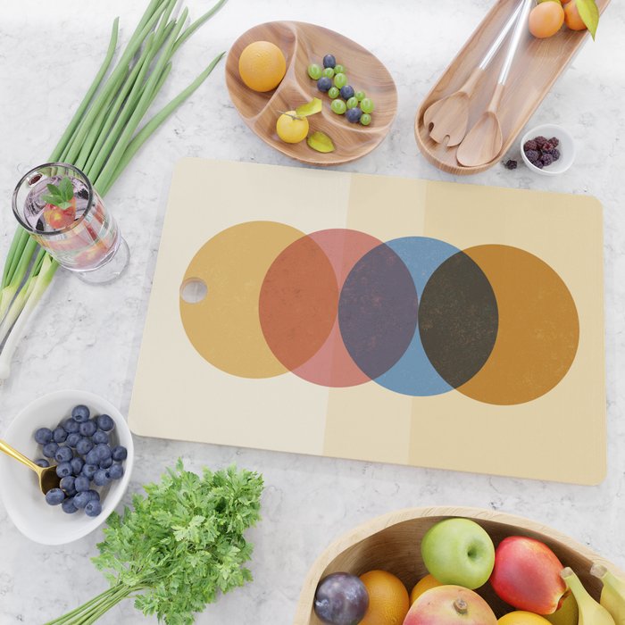 Abstraction_SUNRISE_SUNSET_CIRCLE_RISING_COLORFUL_POP_ART_0425A Cutting Board Gallery Image 2