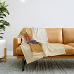 Abstraction_SUNRISE_SUNSET_CIRCLE_RISING_COLORFUL_POP_ART_0425A Throw Blanket Gallery Image 1