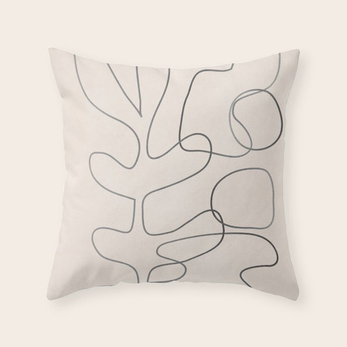 Abstract Line II Throw Pillow Gallery Image 1