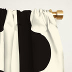 Abstract Mid-Century Black & White Wavy Pattern Window Curtain Gallery Image 2
