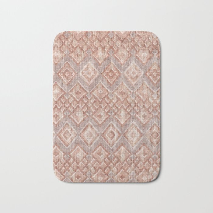 Abstract boho geometric tribal - terracotta Bath Mat Gallery Image 1