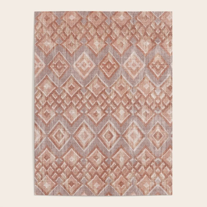 Abstract boho geometric tribal - terracotta Poster Gallery Image 4