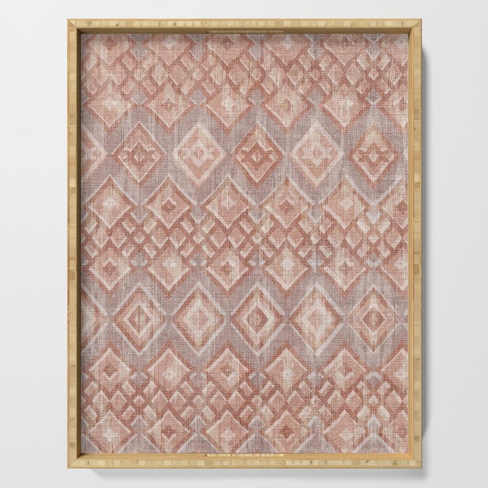 Abstract boho geometric tribal - terracotta Serving Tray Gallery Image 1