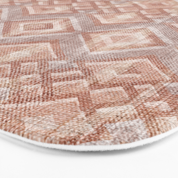 Abstract boho geometric tribal - terracotta Bath Mat Gallery Image 3