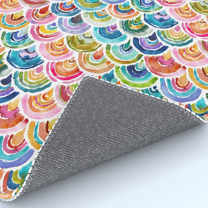 STRANGEBOW Rainbow Bold Colorful Scallop Rug Gallery Image 4