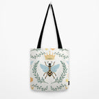 Queen Bee with Gold Crown and Laurel Frame Tote Bag Gallery Image 2