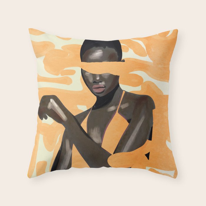 Girl Portrait 28 Throw Pillow Gallery Image 1