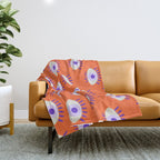 Very peri evil eyes  Throw Blanket Gallery Image 1