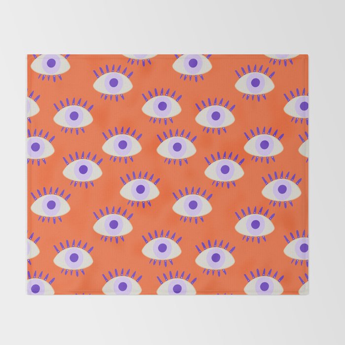 Very peri evil eyes  Throw Blanket Gallery Image 2