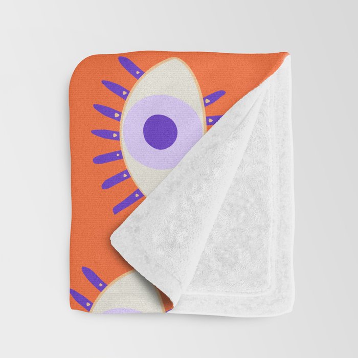 Very peri evil eyes  Throw Blanket Gallery Image 3